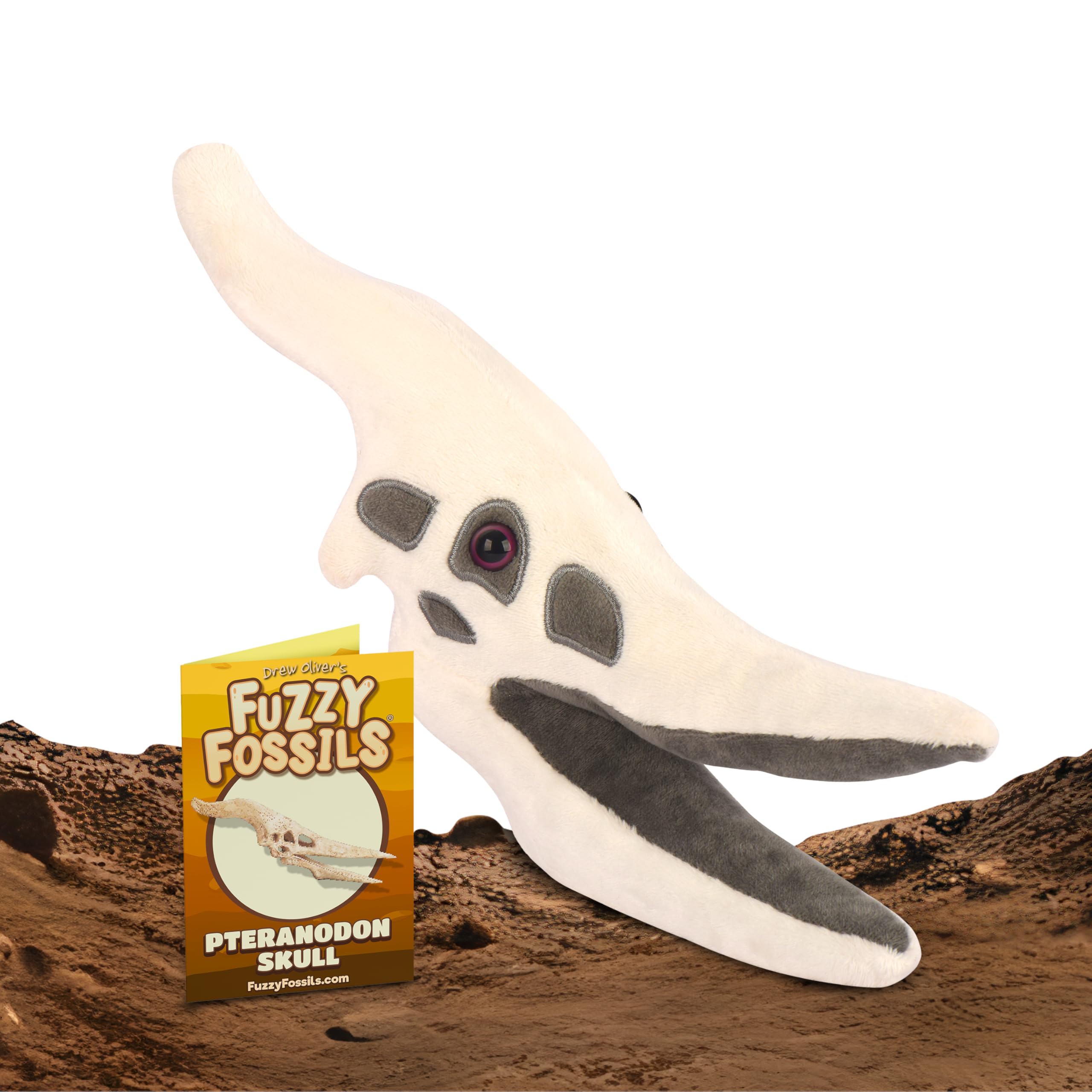 Fuzzy Fossils Pteranodon Skull Plush Giant Microbes Prehistoric Animal Toy 28cm
