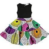 HongyuAmy Girls African Print Dress Kente Wax Dresses