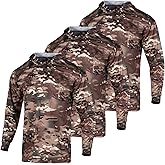 WISIGO Camo Hoodies 3pcs Hunting Long Sleeve Camouflage Shirts for Men Lightweight Essentials Fishing Hiking Hooded