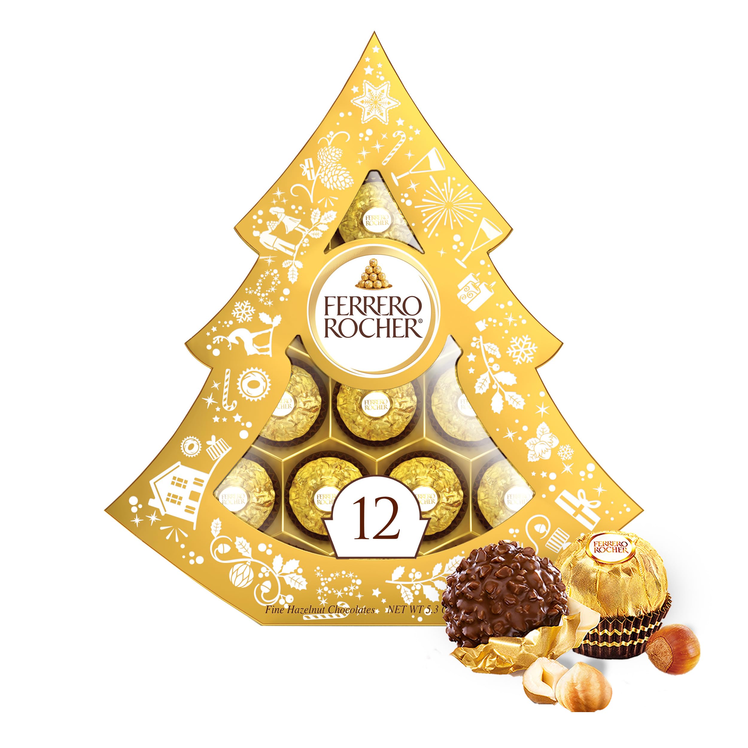 Photo 1 of ***BEST BY APR. 20 2026Ferrero Rocher, 12 Count, Premium Gourmet Milk Chocolate Hazelnut, Luxury Chocolate Holiday Gift, Individually Wrapped, 5.3 Oz