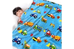 Lukeight Toddler Baby Blanket for Boys and Girls, Plush Thick Kids Infant Newborn Blanket for Crib Stroller, Birthday Gifts for Teens, (Construction, 50x60 Inches)