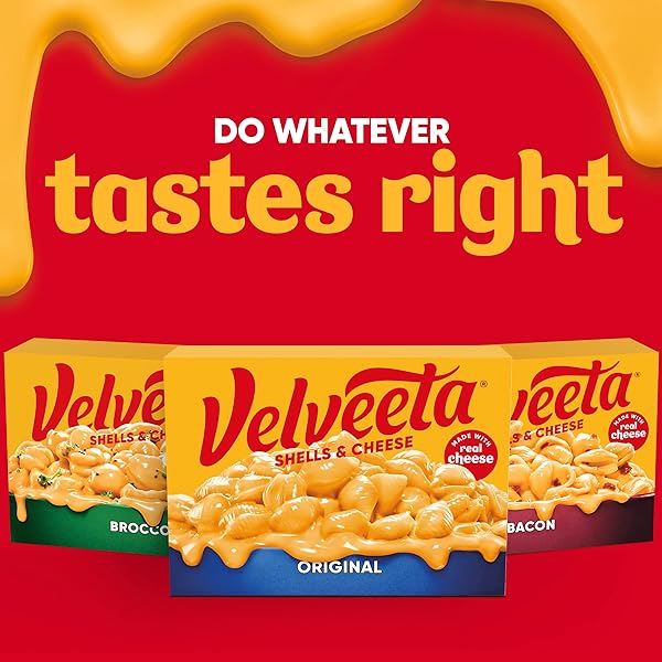 VELVEETA SHELLS & CHEESE ORIGINAL SHELL PASTA & CHEESE SAUCE, 3 CT PACK, 12 OZ BOXES