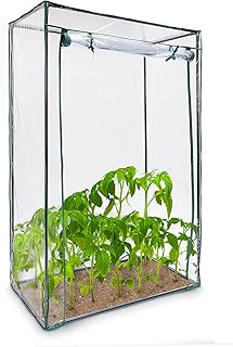 Relaxdays Tomatengewächshaus Stahlrohr u. Folie 150x100x50 cm (HxBxT), stabiles Treibhaus Balkon u. Garten, transparent
