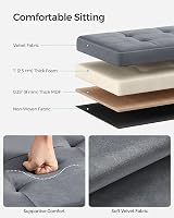 SONGMICS Storage Ottoman Foldable Foot Rest 38x76x38 cm Slate Grey LSF247G51 view 4