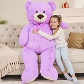Toys Studio 51 inch Purple Plush Bear Giant Big Teddy Bear Stuffed Animal Large Soft Plush Toy for Girls Mother's Day Valentines Gifts Christmas Kids Baby Shower Party Decor
