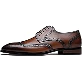 Jousen Men's Dress Shoes Leather Wingtip Formal Business Oxford Shoes Brogue Retro Derby Dress Shoes for Men
