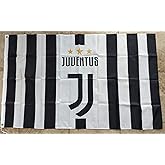 Juventus Flag Football Club Soccer Banner Italy Calcio White and Black 3x5ft (150x90cm) Futbol