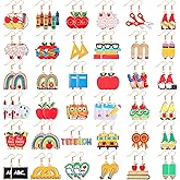 Yunlly 36 Pairs Teacher Earrings for Women Variety Pack Valentines Gifts Teacher Earrings Bulk for Valentines Party Favors