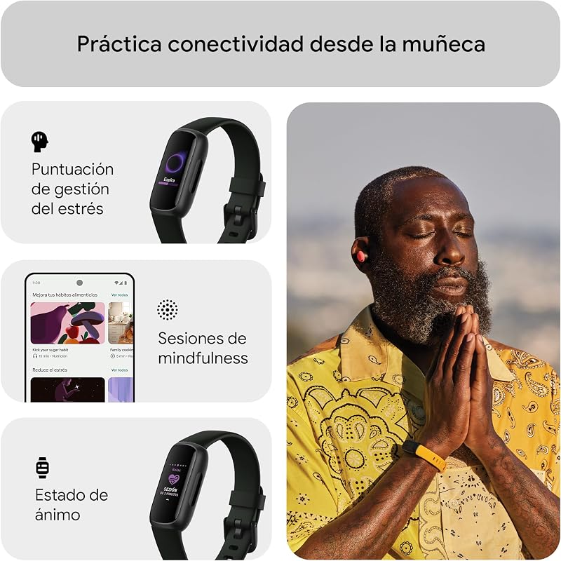 Fitbit inspire 3, a pulseira de saúde e atividade física com bateria de até 10 dias e compatível com android e ios, preta