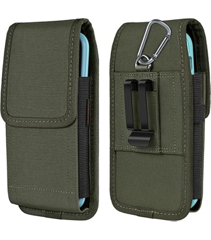 Cintura Donna Vera Pelle Fondina Marsupio Verticale Per Cintura - Custodia Con Clip Per Cellulare, Taglie S-L, Nera Cuoio Cintura - Foto 4