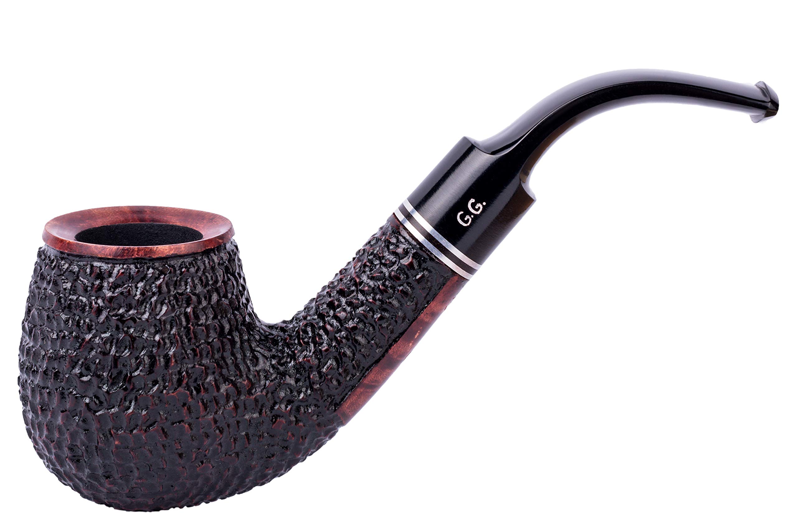 Wooden Tobacco Pipe - Holmes Series, Handcrafted from Briar Root, Fits 9mm Filter (Rust)