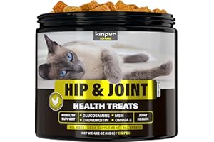 Kinpur Pet Care Natural Glucosamine for Cats - Effective Cat Joint Supplement That Helps Improve Flexibility and Mobility - Hip and Joint Support for Cats - American Quality - 135 Chews (Pack of 1)