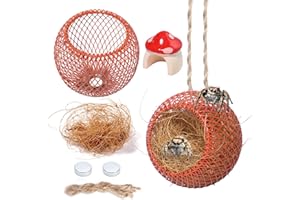CYNAILLI Jumping Spider Hide Accessories, Brown Jumping Spider Cage with Magnets, Jumping Spider Rope Bridge, Mushroom Jumping Spider Habitat Decoration for Jumping Spider Enclosure Accessories