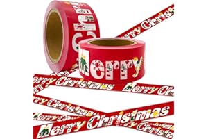 XWADJCD Christmas Flagging Caution Tape 2'' x 164ft x 2 Roll, Merry Christmas Decorations Caution Tape Roll Christmas Tree Tape Indoor Outdoor Garden Christmas DIY Decorative Accessory