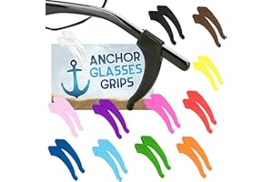 ANCHOR GLASSES STRAPS Kids Glasses Ear Grips 12 Pack - Anti-Slip Eyeglass Ear Hooks for Children and Adults - Silicone Glasses Holder Grippers - Kids Non-Slip Eyeglasses Grip - Multicolored Eyewear Accessories