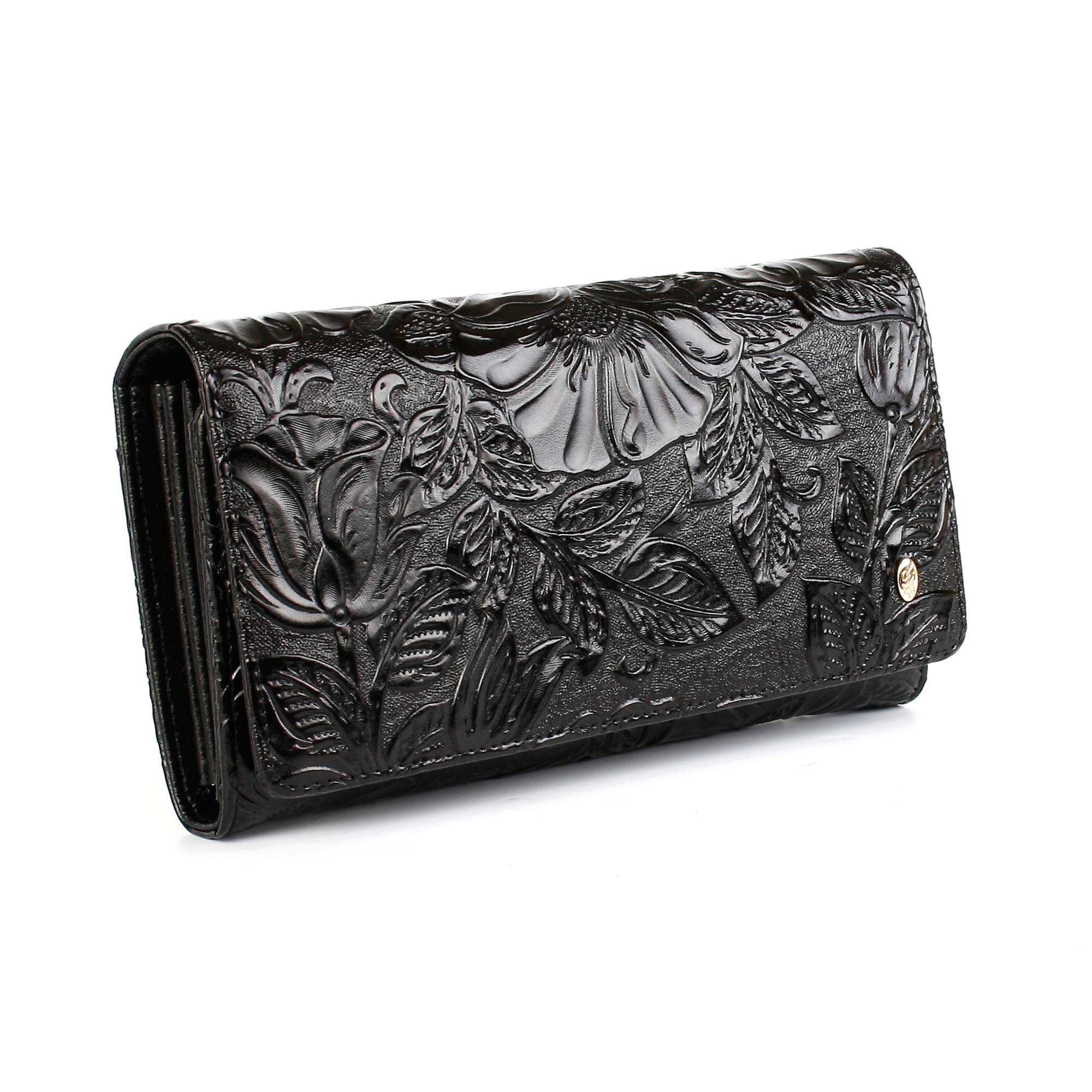 Anthoni Crown Women's Geldbörse Wallet, Schwarz, Xx Lang