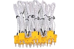 CNBTR Metal Length 1 Meter K-Type Measuring Thermocouple Probe Sensors with K Type Mini Connector Set of 20