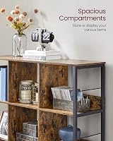 VASAGLE 3-Tier Ladder Shelf Bookcase Rustic Brown Black LLS112B01 33 x 100 x view 8