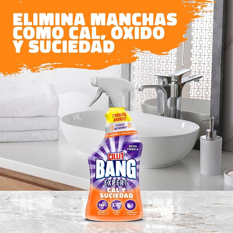 Cillit Bang Lime and Dirt, potente limpador de casa de banho, cozinha, formato de pulverização - 1 L, a embalagem pode variar