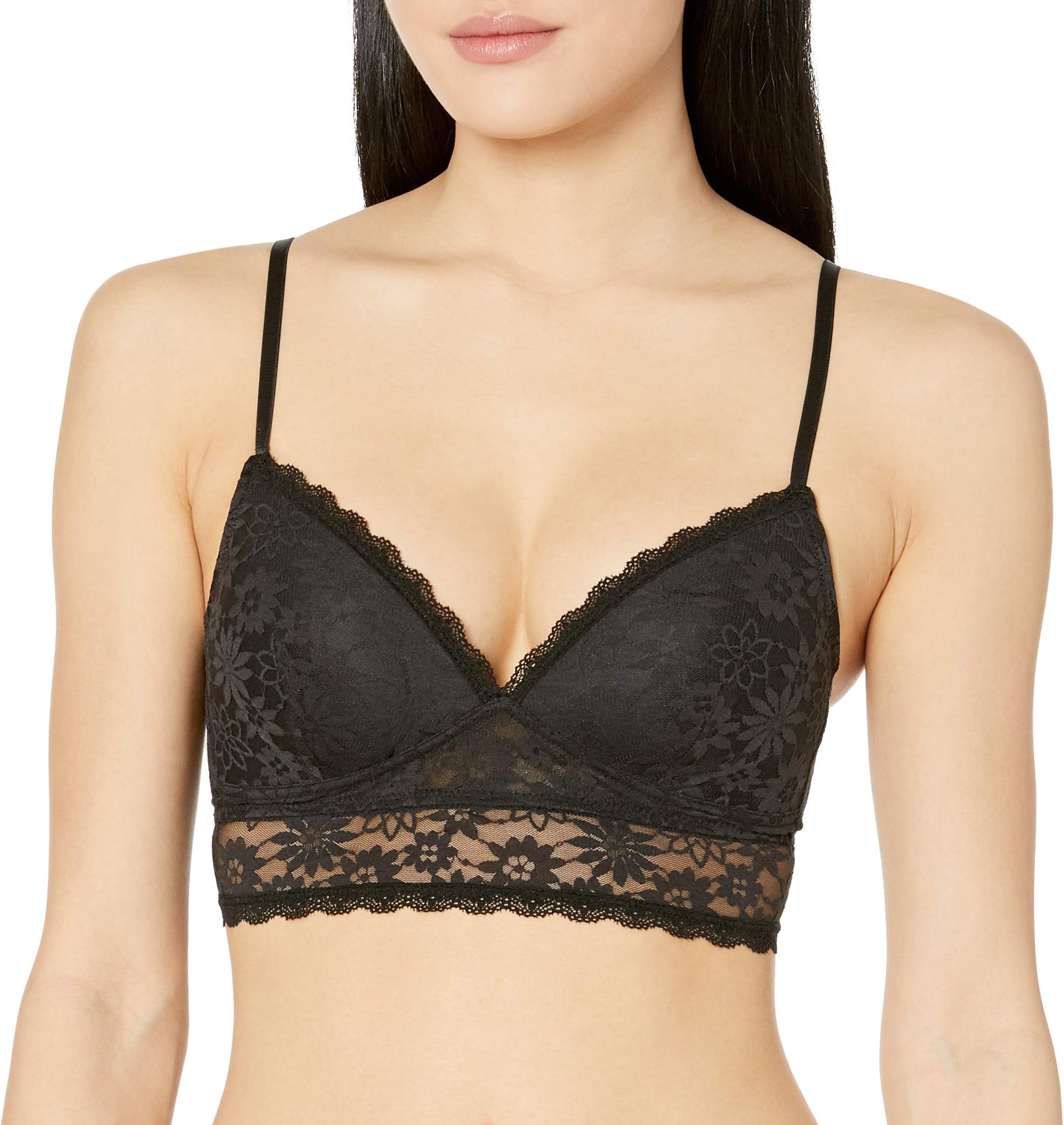 Amazon Brand - Mae Women's Lace Wirefree Padded Bralette (for A-C cups)