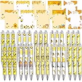 Kosiz 60 Pcs Bee Notepads with Pens Sunflower Sticky Notes Funny Gnome Ballpoint Pens Bulk Honey to Do List Memo Pads for Bee Theme Party Favors School Office Holiday Gifts