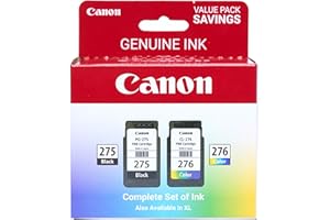 Canon PG-275 / CL-276 Genuine Ink Value Pack (2 Cartridges), Compatible with TS3520/3522/4722/3720/3722, TR4720