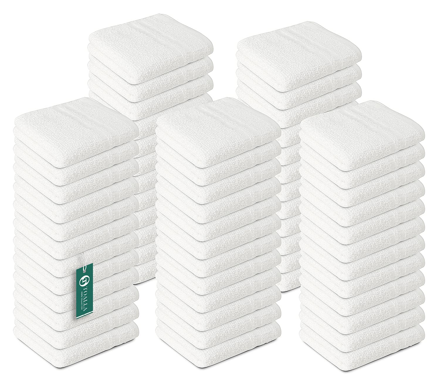 Photo 1 of TOALLA 100% Cotton Washcloths 60 Pack|400 GSM|Soft Face & Body Washcloths|Highly Absorbent|12 x 12 Inches|White