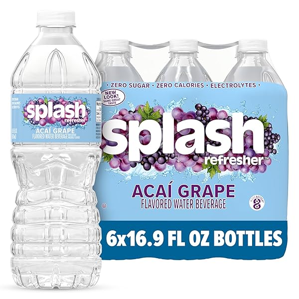 SPLASH REFRESHER FLAVORED WATER BOTTLES, ACAI GRAPE FLAVOR...