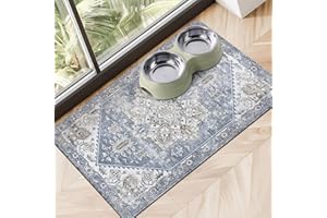 CUSLNOX Dog Food Mats for Floors Absorbent, Pet Cat Food Mat - Non Slip Dog Bowl Mats for Food and Water, Eco-Friendly Boho Dog Placemats Feeding Mat Pet Supplies