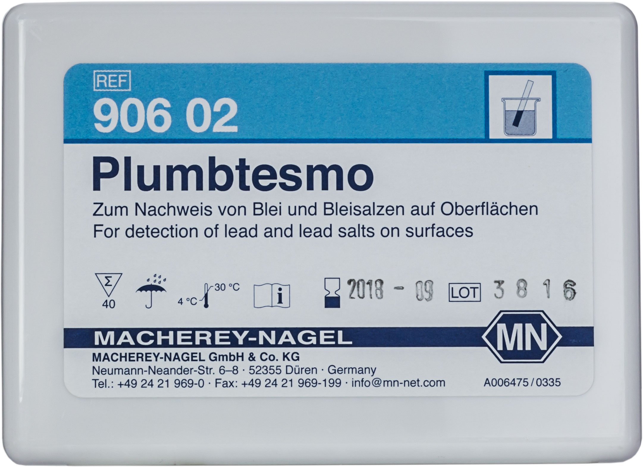 Camlab 1138850 PLUMBTESMO Strip, 40 mm x 25 mm (Pack of 40)