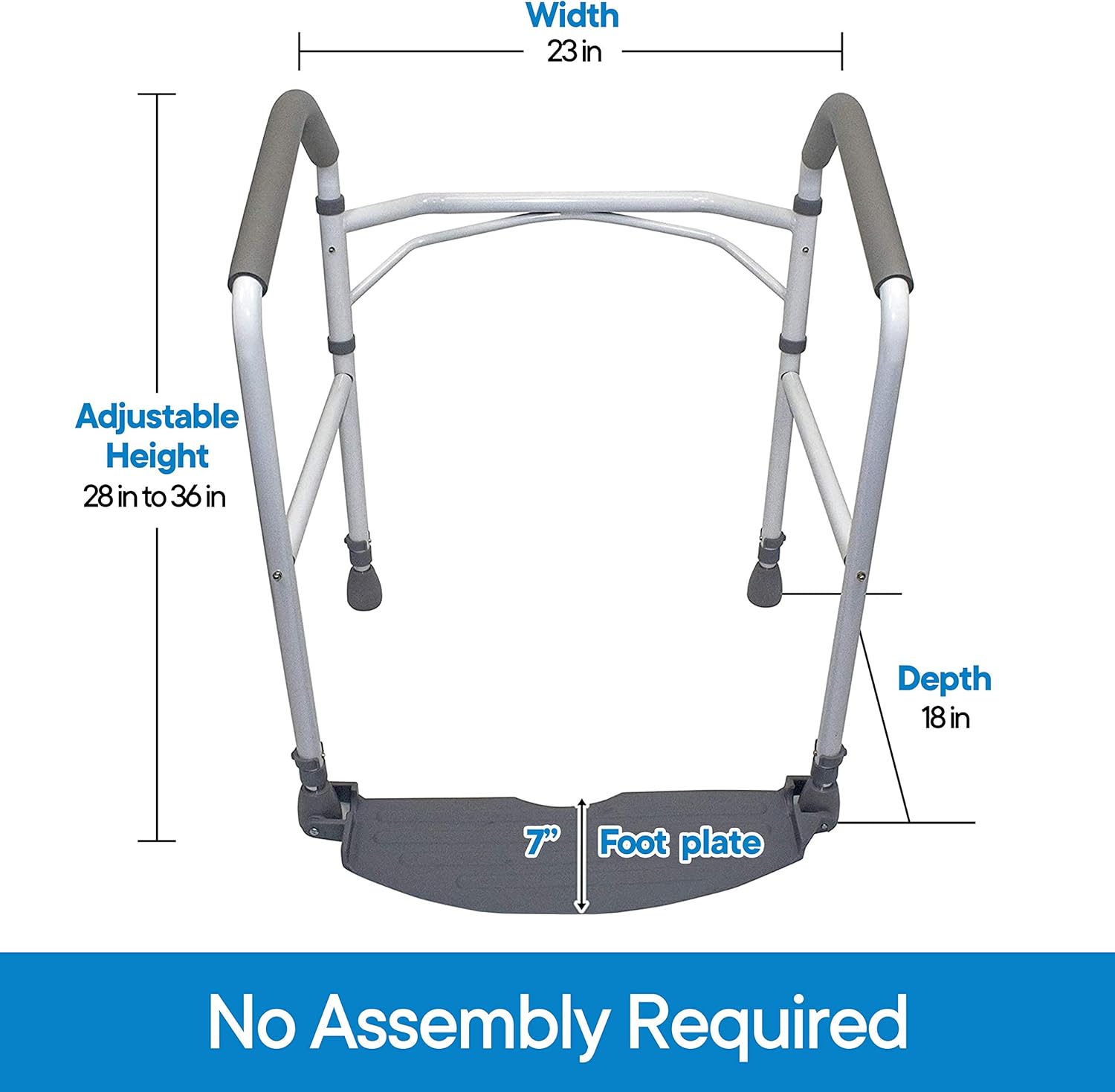 Toilet Safety Frame & Rail - Folding & Portable Bathroom Toilet Safety Rails - Handrail Toilet Bars with Adjustable Height (White): Kitchen & Dining