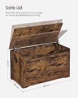 VASAGLE Chest Bench Blanket Box 2 Hinges 136 kg Load Honey Brown LSB061K01 view 7