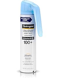 Neutrogena Ultra Sheer Body Mist Fullreach Sunscreen Spray Broad Spectrum SPF 100+, Lightweight & Water Resistant, Oil-Free & Non-comedogenic, 5 oz (Pack of 3)