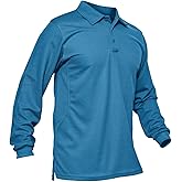 MAGCOMSEN Men's Polo Shirts 3 Button Quick Dry Performance Long Sleeve Tactical Shirts Pique Jersey Golf Shirt