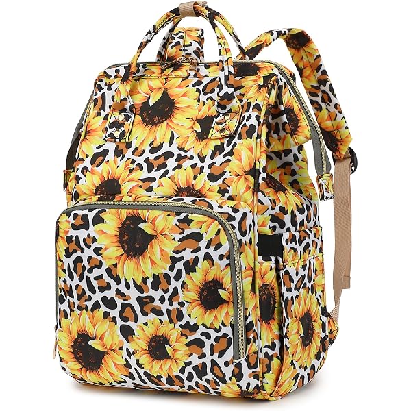 Amazon.com: Xunteny Leopard Sunflower Women Laptop Backpack  display picture 3