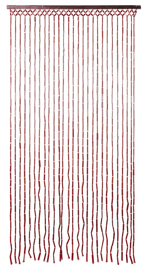 Beaded Bamboo Fly Insect Screen Bead Door Curtain Chestnut