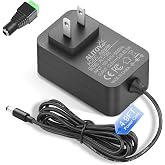 ALITOVE Upgraded 12V Power Supply 5A GaN 60W AC Adapter 100-240V 50/60Hz to DC 12 Volt Transformer Converter 5 Amp 4.9FT with 5.5x2.5/2.1mm DC Plug for LED Strip CCTV Security Camera PC Monitor Router