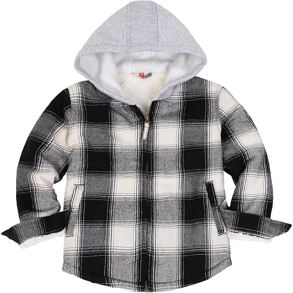 The Children's Place Boys Sherpa Lined Shacket - Flannel Plaid Shirt Jacket With Snap Front, Snap Cuffs - View #2