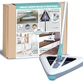 Zippi Sweeper Pro - 2025 New and Improved Lightweight Sweeper, Perfect for Short Carpet Hardwood and Tile, Triangular Design Allows for Sweeping in Corners, LED Light, 1 Hr Cleaning Time