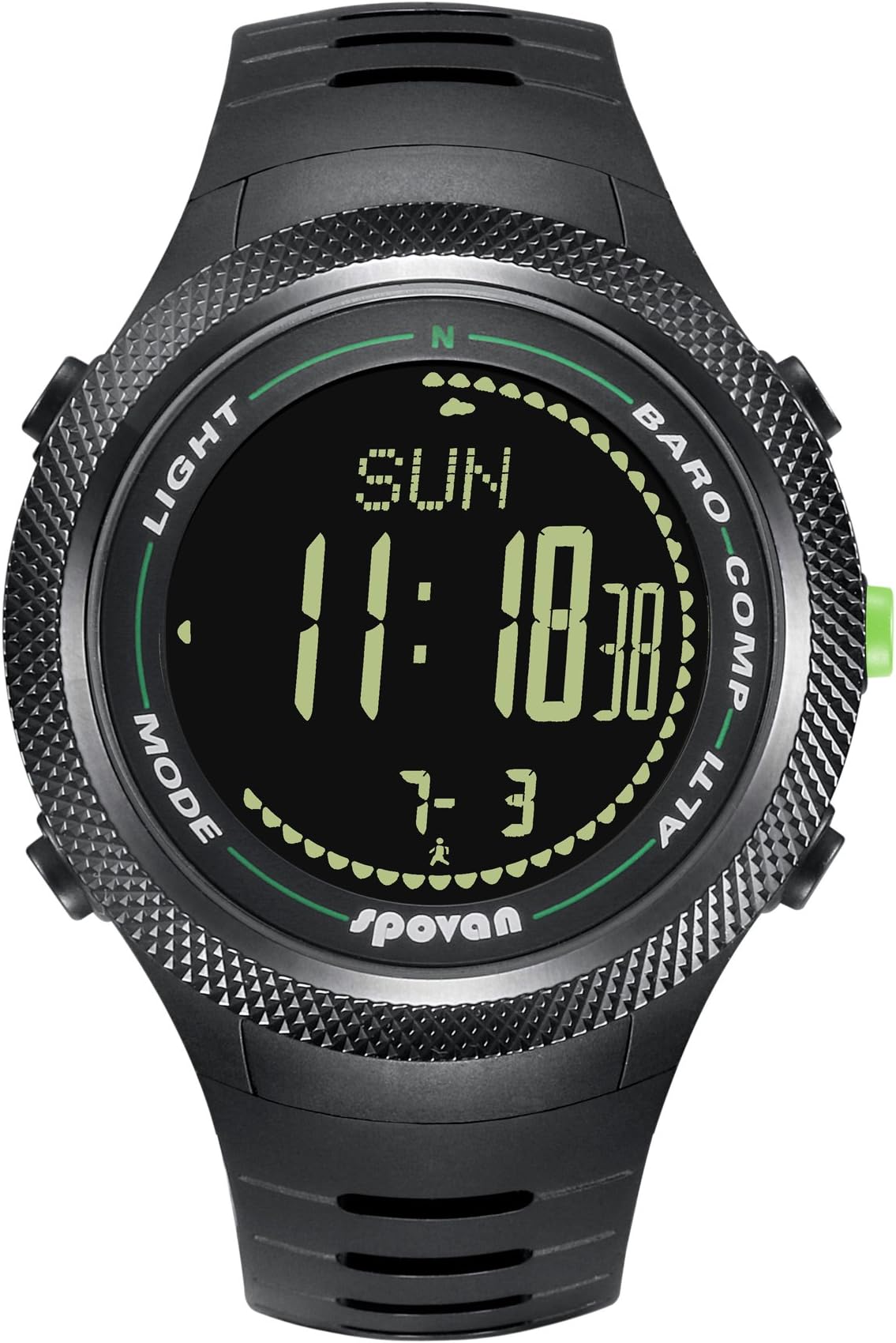 Spovan Digital Outdoor Sports Fitness Watches Altimeter Barometer Compass Black