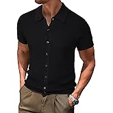 Arach&Cloz Mens Wool Blended Button Down Short Sleeve Sweater Knit 2025 Summer Fashion Dress Shirts Casual Business Golf