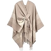 nratto Women's Elegant Shawl Wraps, Soft Open Front Poncho Cape, Reversible Casual Cardigan Shawls for Gift Travel