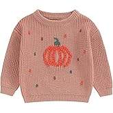 Halloween Baby Boy Girl Clothes Pumpkin Sweater Crewneck Chunky Knit Pullover Knitwear Toddler Fall Winter Outfit