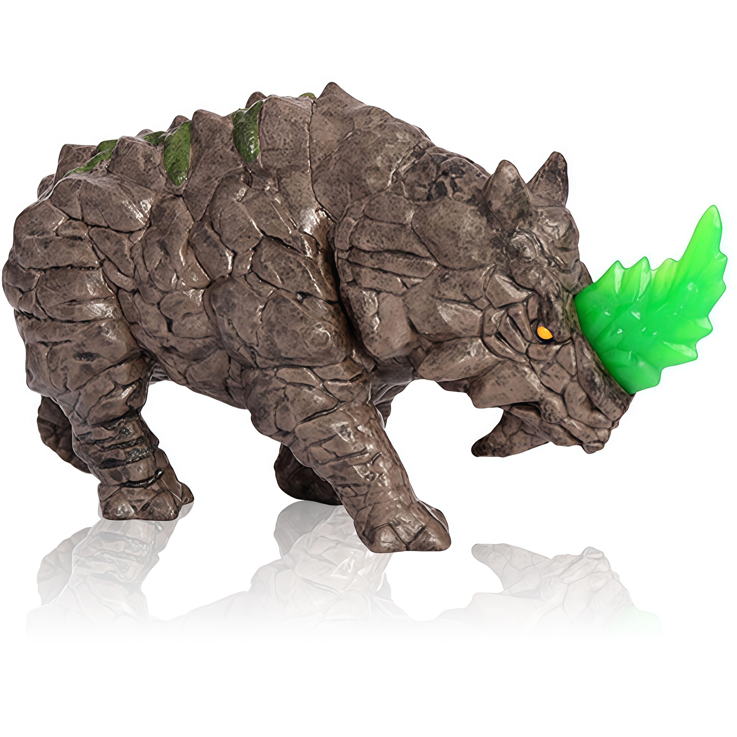 MyrkalaToy Rhinoceros Figurine - High-Intensity Mythical Monster Action Figure with Movable Head, Play Time Imagination Monster Toys Gift for Boys and Girls, Kids Ages 3+, 16 x 8.2 cm