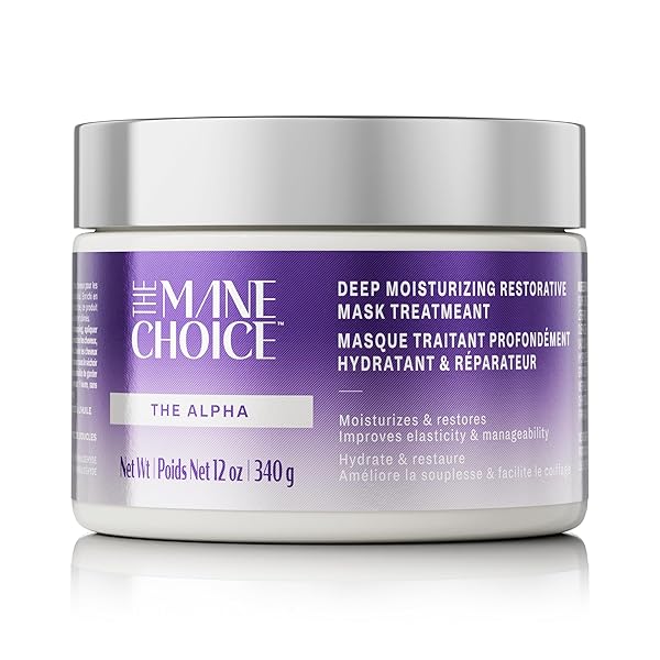 THE MANE CHOICE THE ALPHA HAIR MASK, GREEN TEA & CARROT MASK TREATMENT, 12 OZ, DEEP MOISTURIZING & RESTORATIVE, ANTI FRIZZ, HELPS RESTORE DRY, DAMAGED HAIR, PARABEN & SULFATE FREE