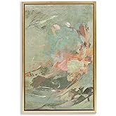 Stupell Industries Swirled Neutrals & Pastels Gold Framed Floater Canvas Wall Art Design by Suzanne Nicoll, 21 x 31