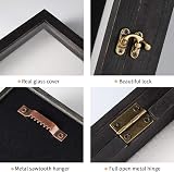 TJ.MOREE Flowers Shadow Box Display Case 11x14 Rustic Black with Glass Door view 6