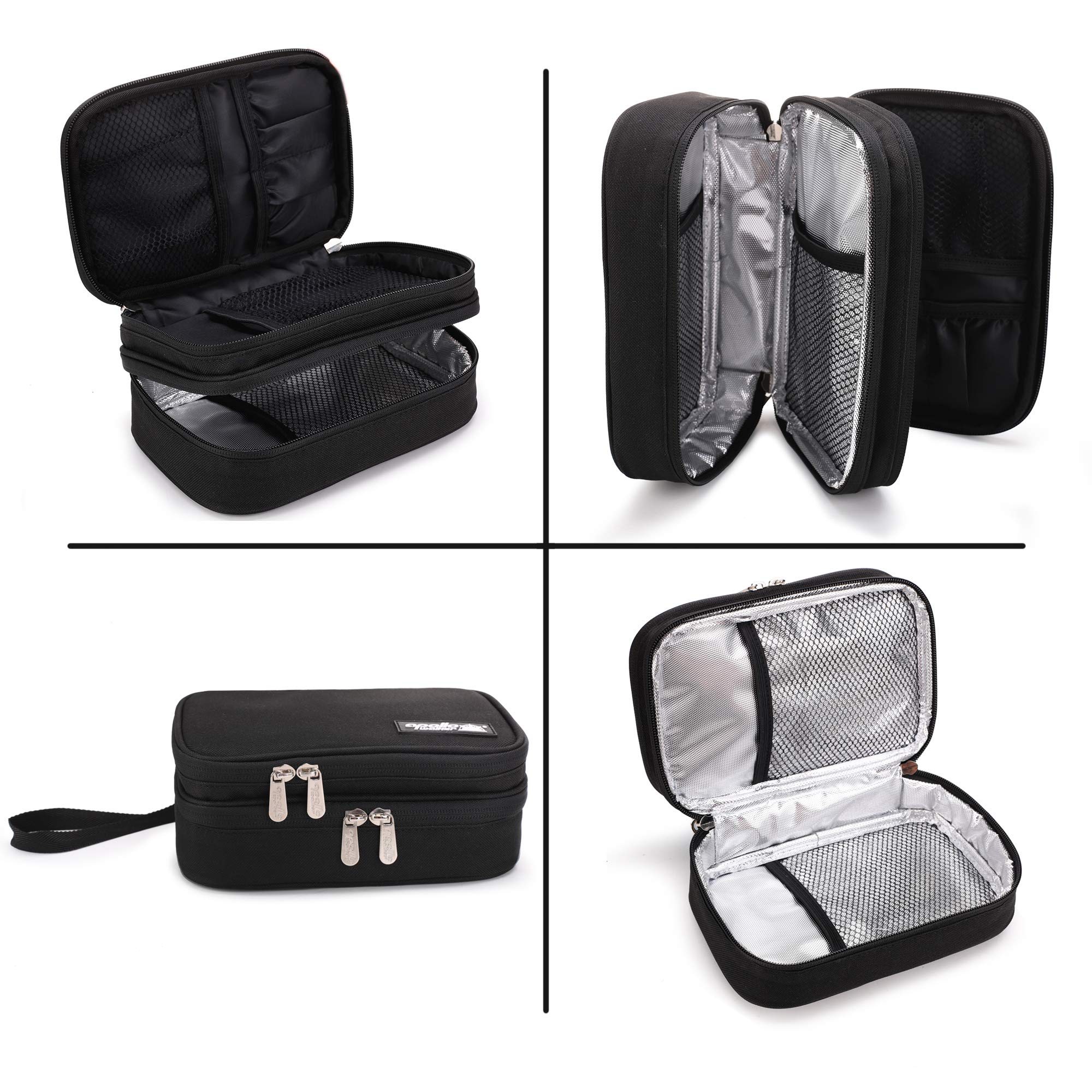 apollo walker Insulin Cooler Travel Case Diabetic Medication Cooler with Ice Packs and Insulation Liner