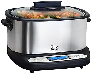 Elite Platinum MST-6805 Maxi-Matic 6 Quart 7-in-1 Infinity Non-Stick Multi-Cooker, Black