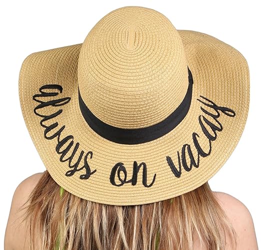 H-2017-AOV Embroidered Sun Hat - Always On Vacay